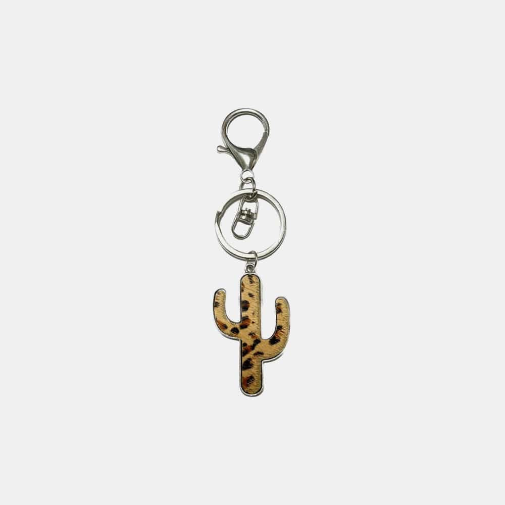 White Smoke Cactus Shape Key Chain