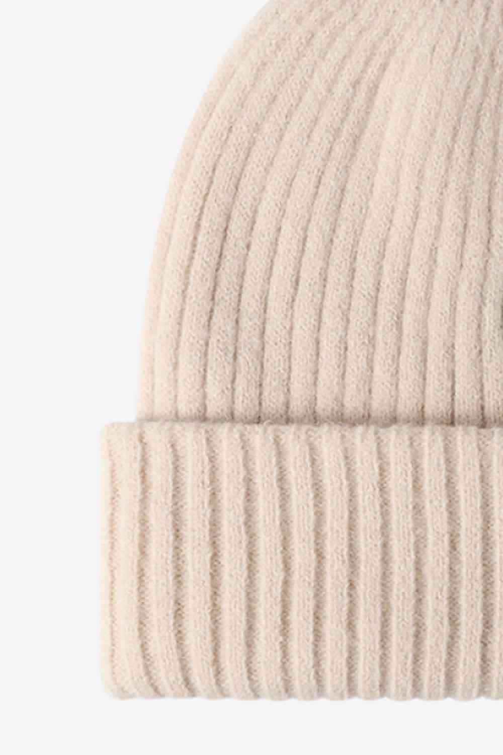 Antique White HAPPY Contrast Beanie