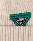 Gray HAPPY Contrast Beanie