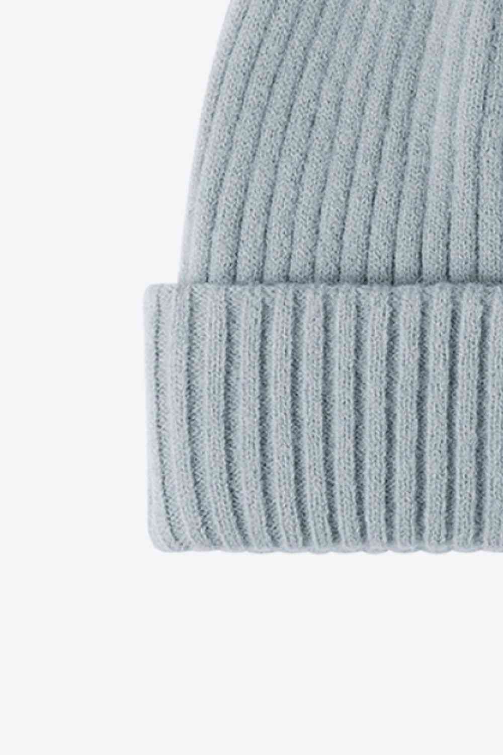 White Smoke HAPPY Contrast Beanie