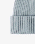 White Smoke HAPPY Contrast Beanie