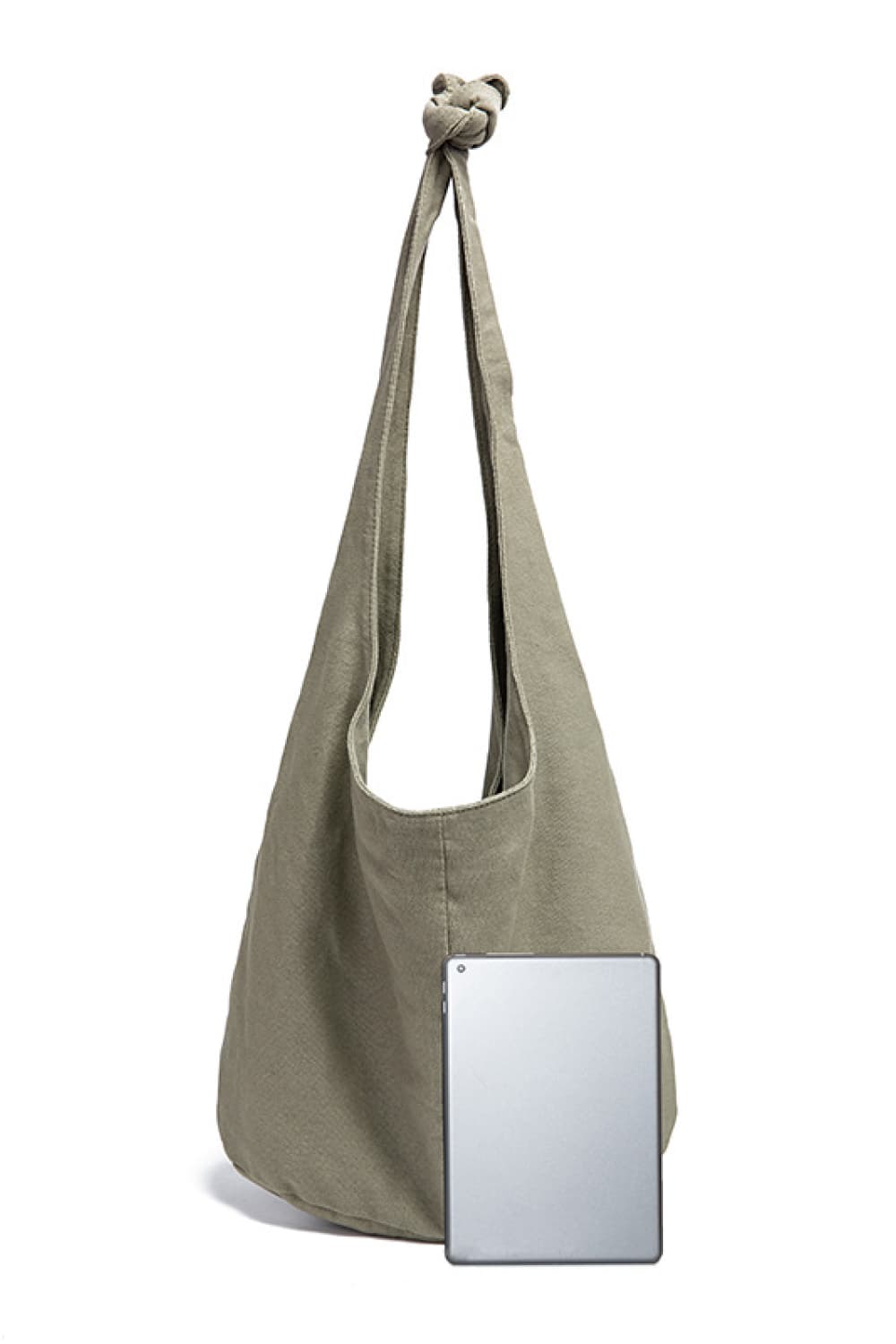 Dim Gray Large Canvas Crossbody Bag