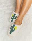 Light Gray Melody Cactus Plush Slide Slippers