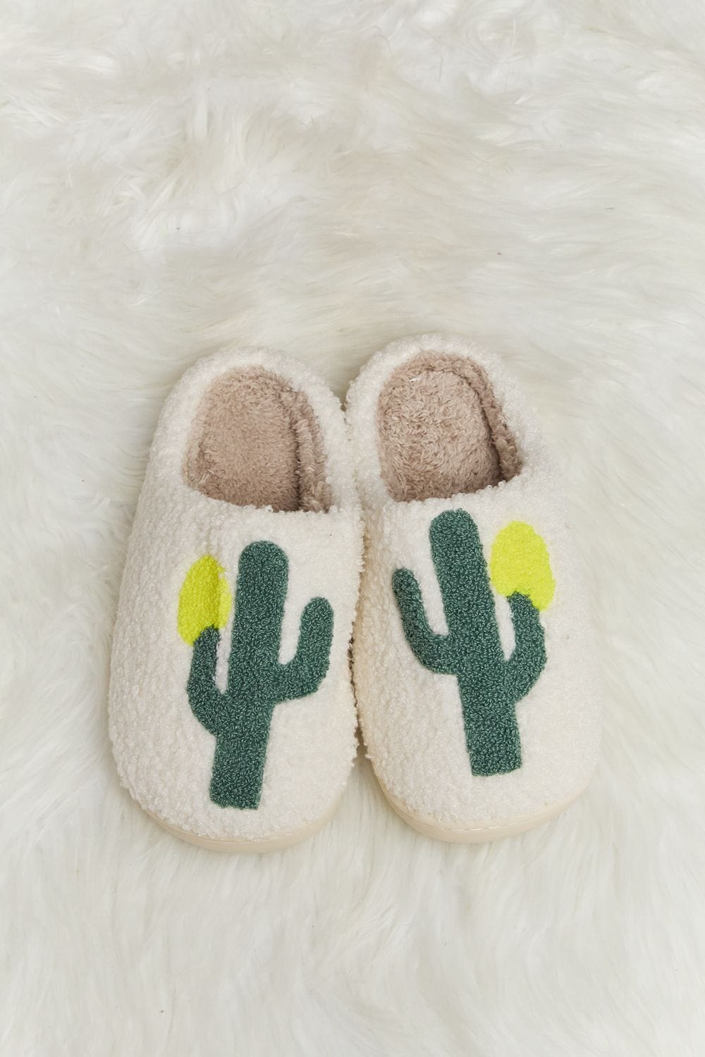 Light Gray Melody Cactus Plush Slide Slippers