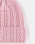 Misty Rose Mixed Knit Cuff Beanie