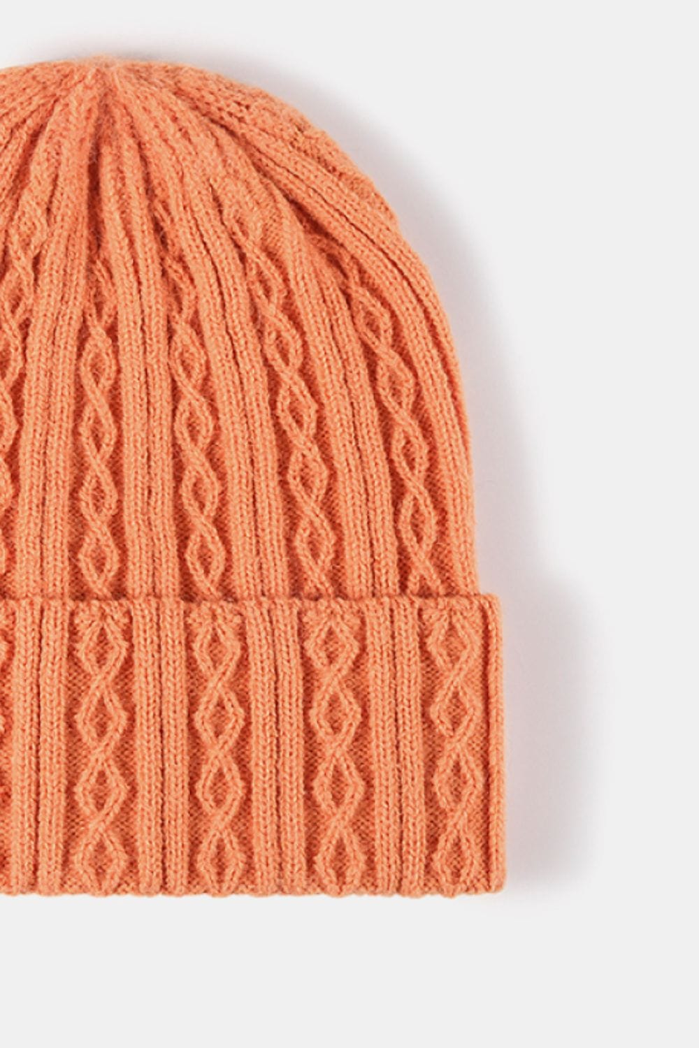 Salmon Mixed Knit Cuff Beanie