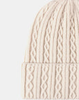 Beige Mixed Knit Cuff Beanie