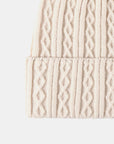 Beige Mixed Knit Cuff Beanie