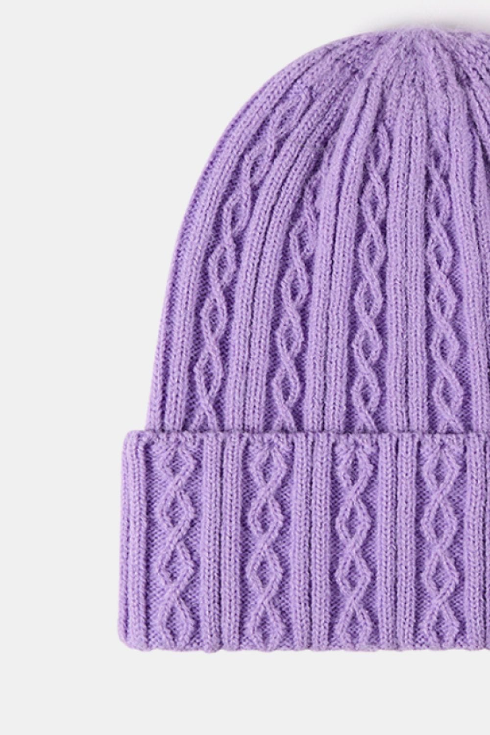 Lavender Mixed Knit Cuff Beanie