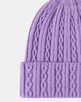 Lavender Mixed Knit Cuff Beanie