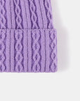 Lavender Mixed Knit Cuff Beanie