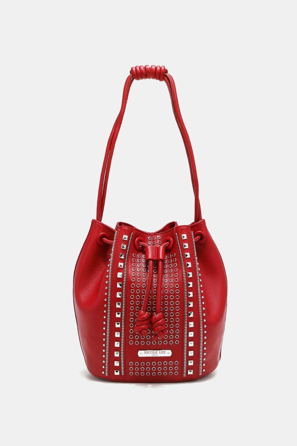 Brown Nicole Lee USA Amy Studded Bucket Bag