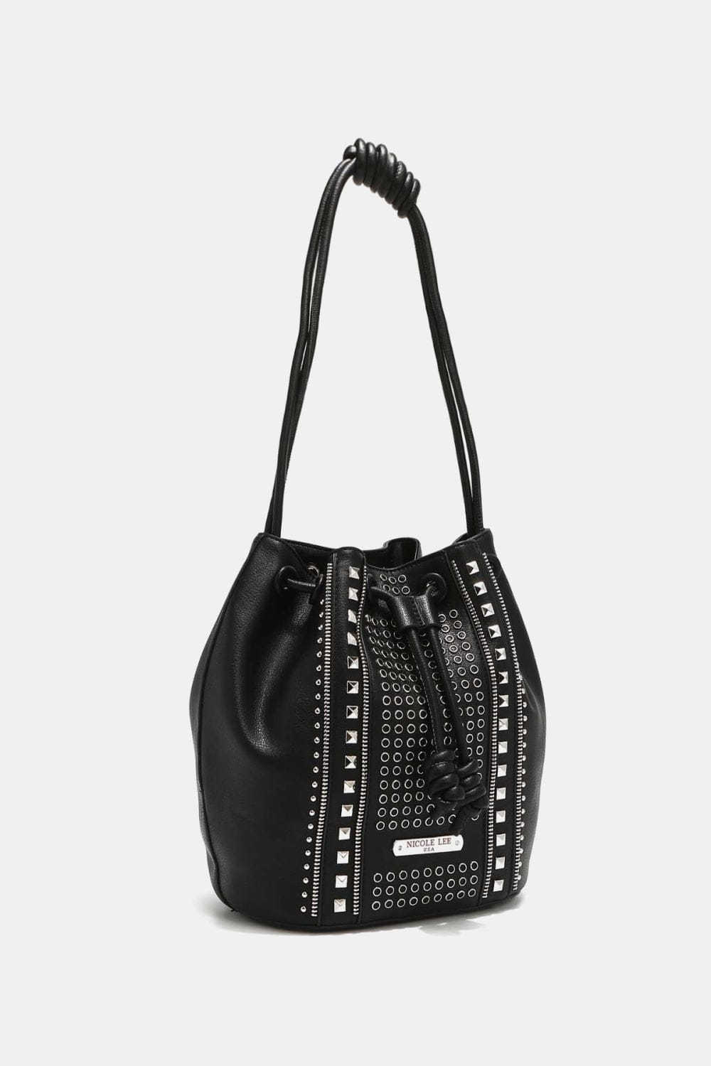 Dark Slate Gray Nicole Lee USA Amy Studded Bucket Bag