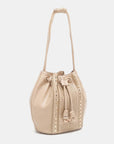 White Smoke Nicole Lee USA Amy Studded Bucket Bag