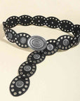 Dark Slate Gray Oval PU Belt