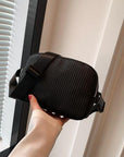 Dark Gray Small PU Leather Sling Bag