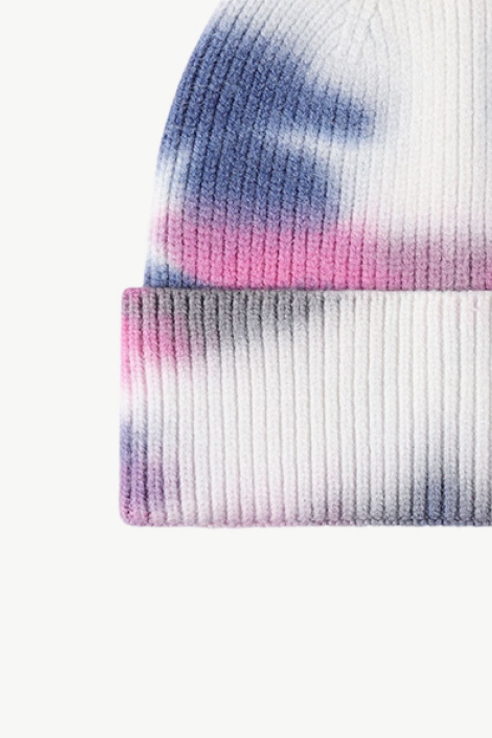 Lavender Tie-Dye Cuffed Knit Beanie