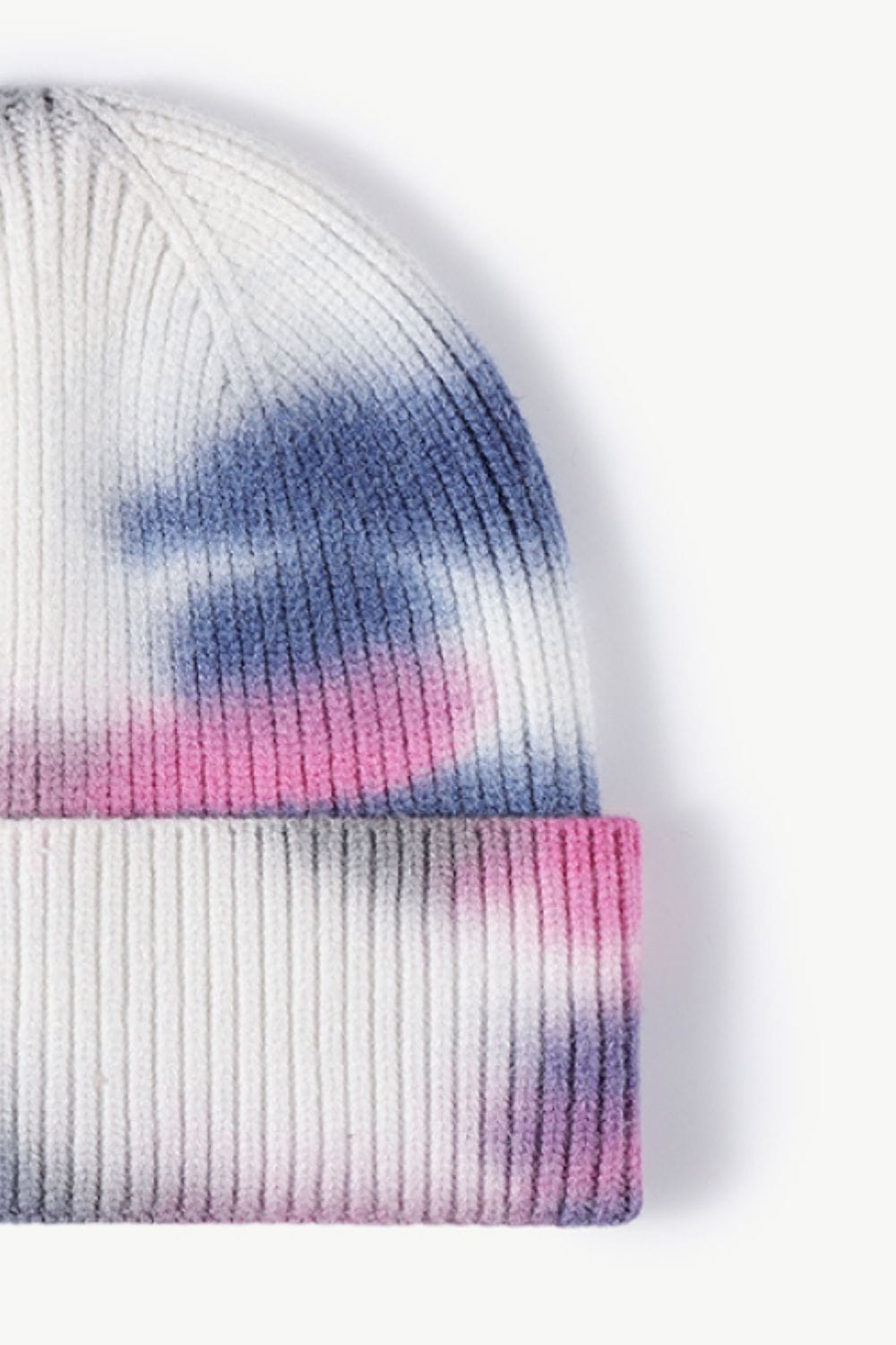 Lavender Tie-Dye Cuffed Knit Beanie