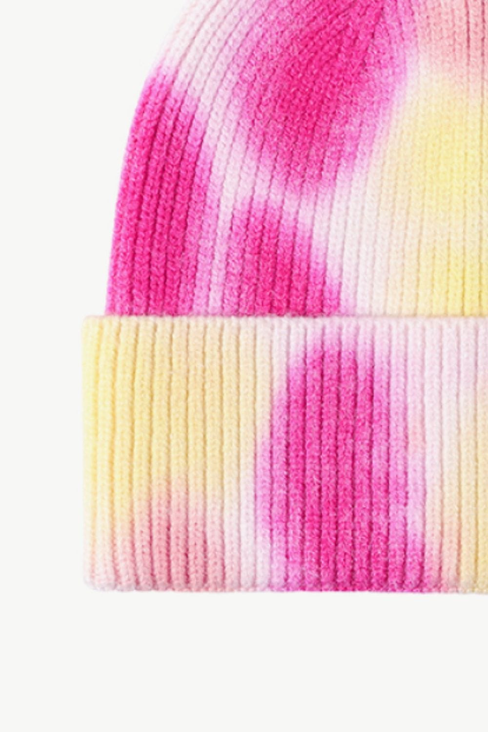 Pale Violet Red Tie-Dye Cuffed Knit Beanie