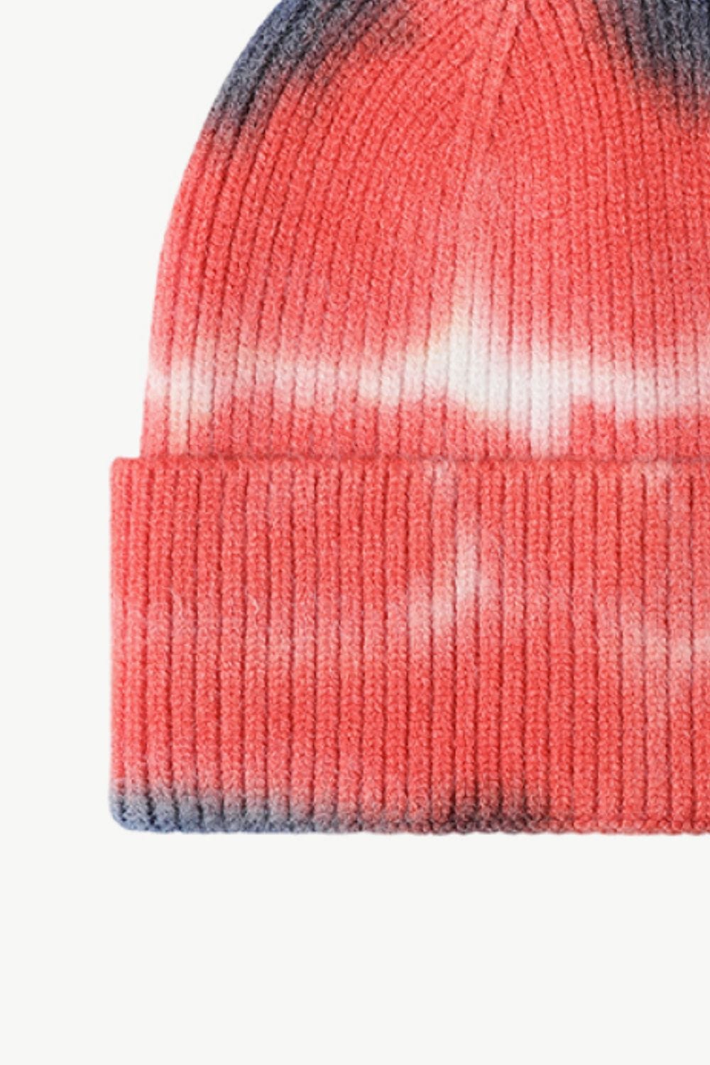 Light Coral Tie-Dye Cuffed Knit Beanie