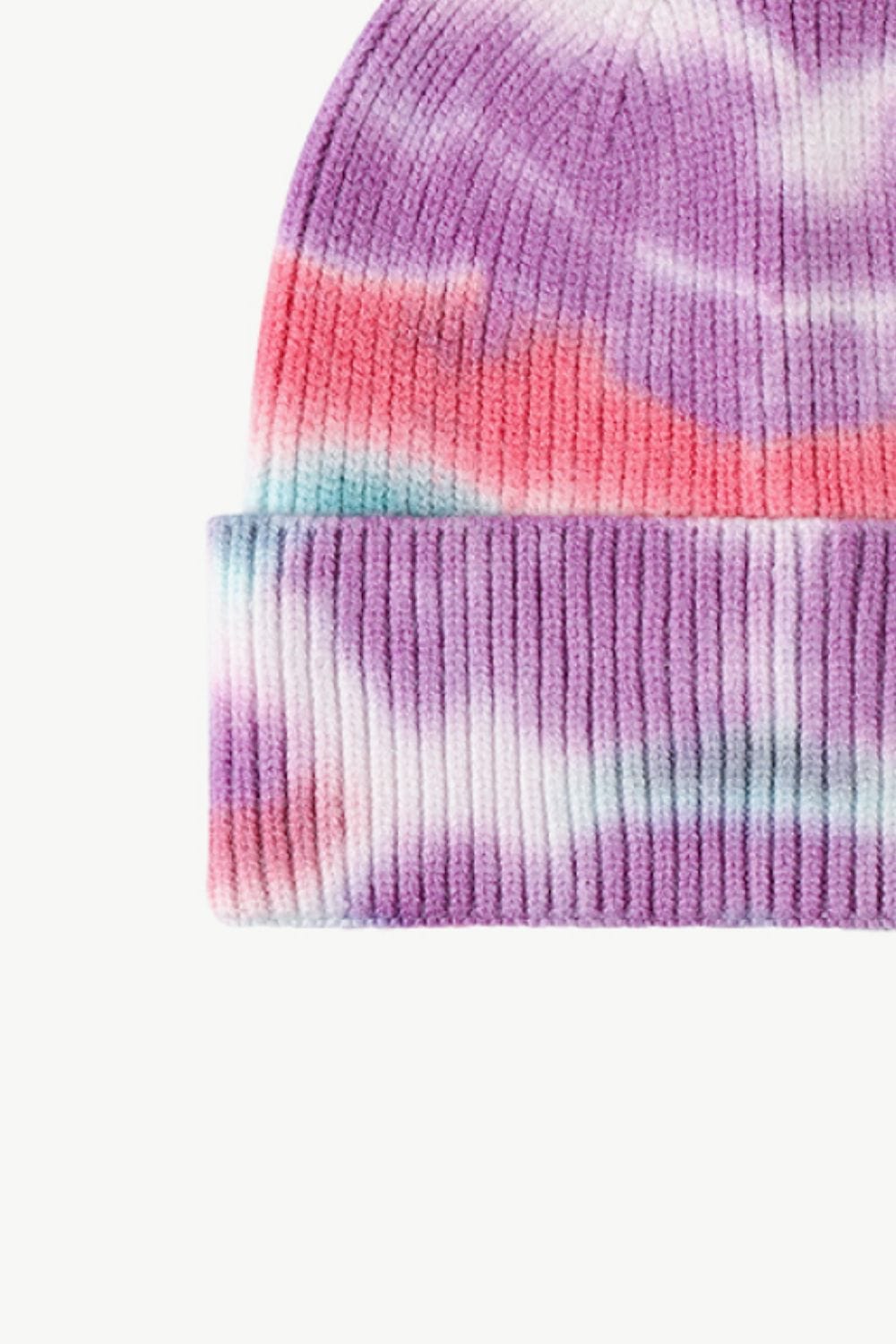 Rosy Brown Tie-Dye Cuffed Knit Beanie