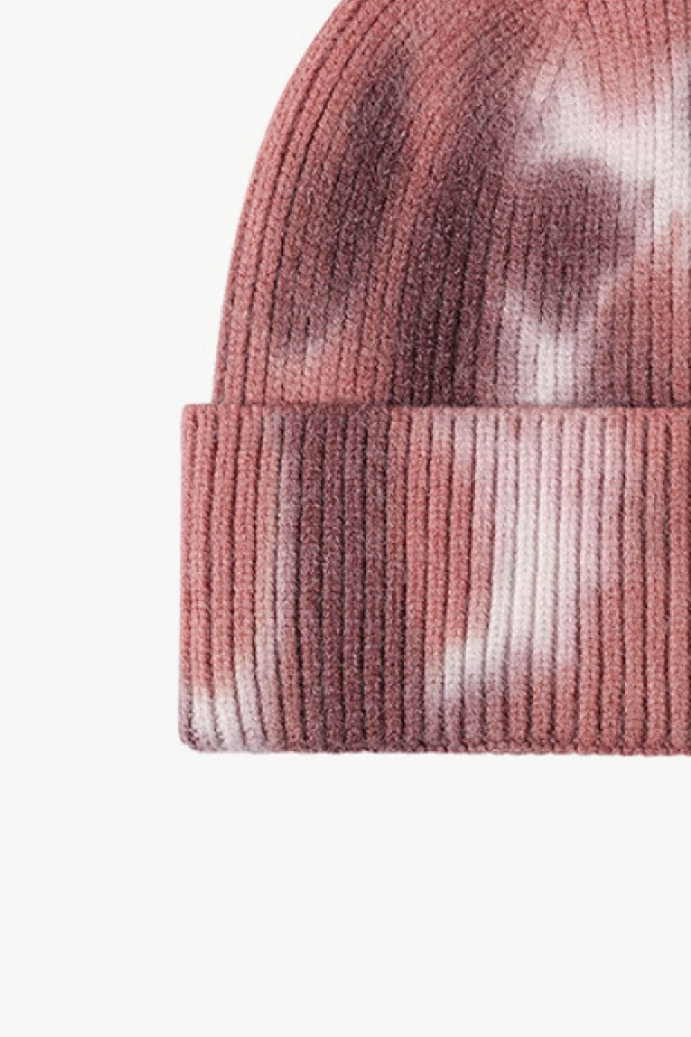 Light Gray Tie-Dye Cuffed Knit Beanie