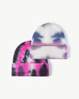 White Smoke Tie-Dye Cuffed Knit Beanie