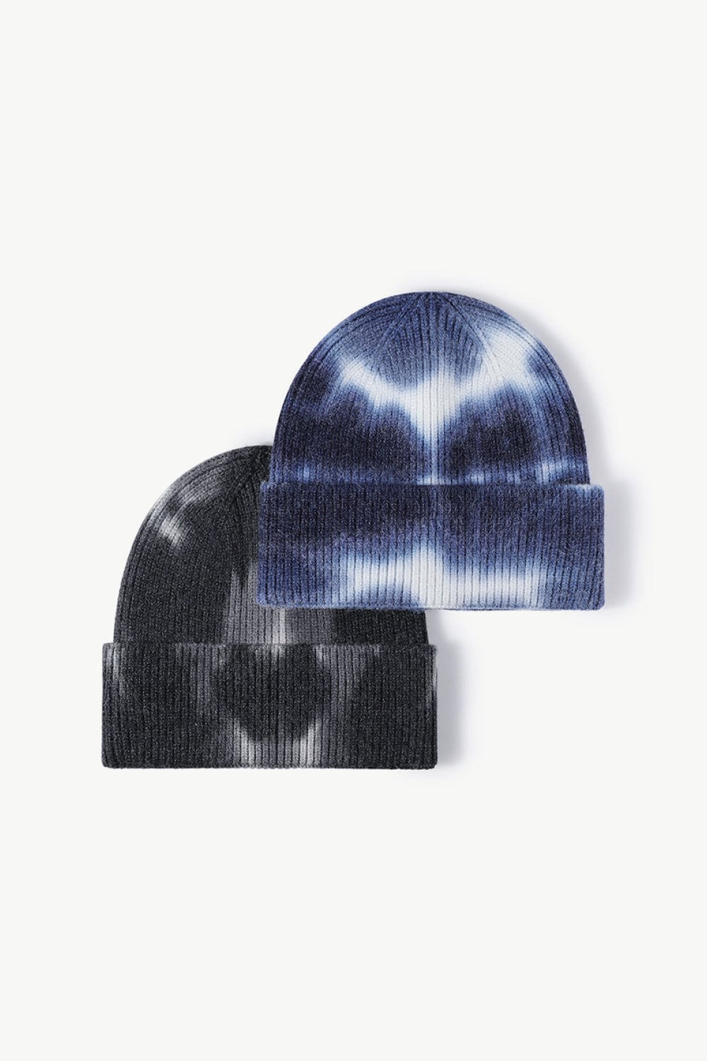 Dark Slate Gray Tie-Dye Cuffed Knit Beanie