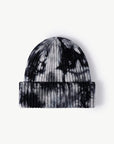 Dark Slate Gray Tie-Dye Ribbed Cuffed Beanie