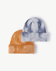 White Smoke Tie-Dye Ribbed Cuffed Beanie