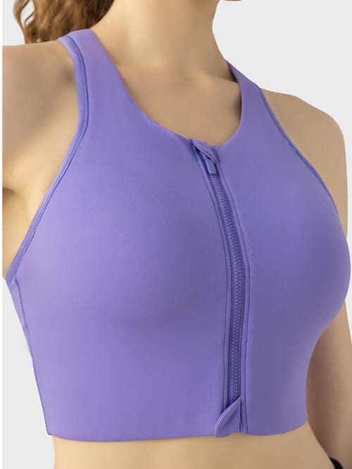 Light Slate Gray Wide Strap Sport Bra