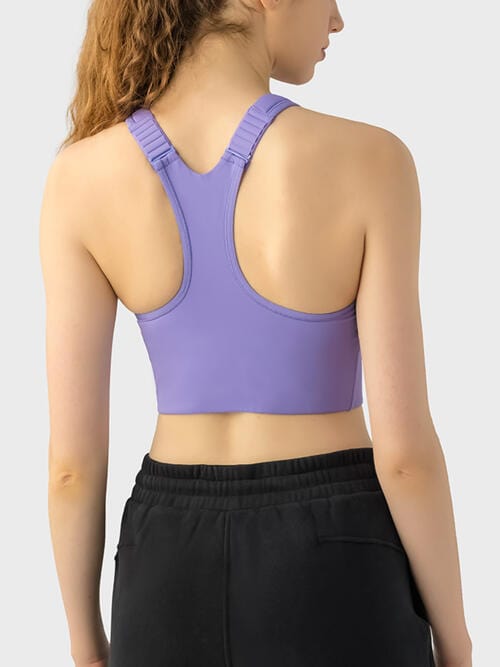 Light Gray Wide Strap Sport Bra