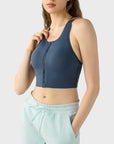 Light Gray Wide Strap Sport Bra