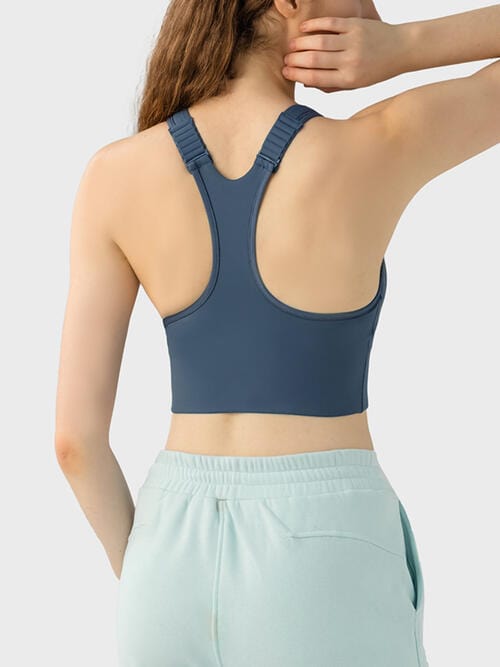 Light Gray Wide Strap Sport Bra