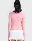 Misty Rose Zip-Up Long Sleeve Sports Jacket