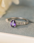 Rosy Brown Amethyst 925 Sterling Silver Ring