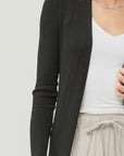 Light Gray Be Cool Ribbed Open Front Long Sleeve Cardigan