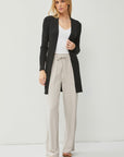 Light Gray Be Cool Ribbed Open Front Long Sleeve Cardigan