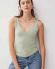 Light Gray Be Cool V-Neck Wide Strap Tank