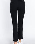 Black ACTIVE BASIC Cotton-Span Twill Straight Pants