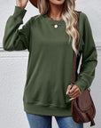 Light Gray Round Neck Long Sleeve Sweatshirt