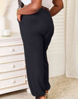Dark Slate Gray Basic Bae Full Size Soft Rayon Drawstring Waist Pants with Pockets