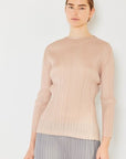 Light Gray Marina West Swim Pleated Long Sleeve Boatneck Top