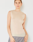 Light Gray Marina West Swim Pleated Sleeveless Crewneck Tank