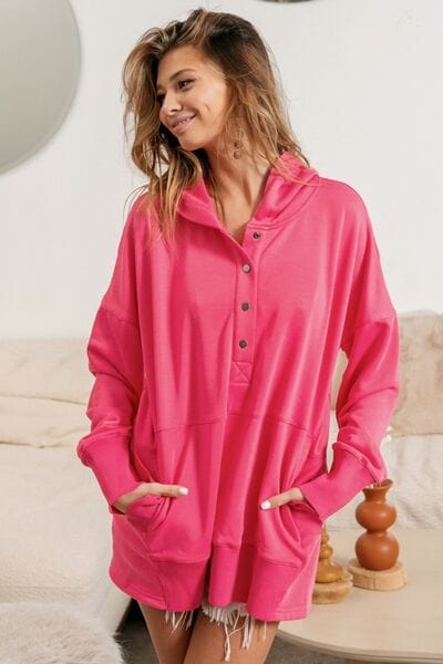 Thistle BiBi Half Snap Thumbhole Long Sleeve Hoodie