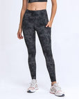 Lavender Double Take Wide Waistband Leggings with Pockets