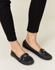 Black Forever Link Slip On Bow Flats Loafers
