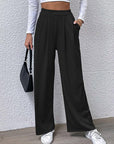 Gray High Waist Straight Pants