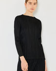 Light Gray Marina West Swim Pleated Long Sleeve Boatneck Top