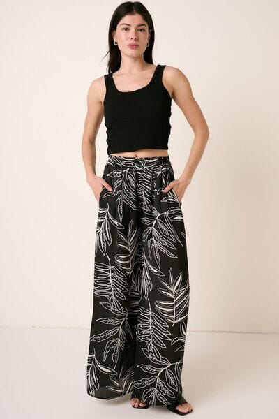 Light Gray Mittoshop Printed Wide Leg Pants